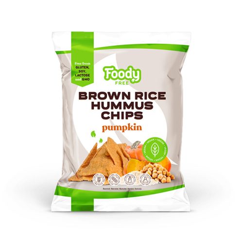 FOODY FREE Barna rizs & hummus chips sütőtökkel (50 g/csomag)