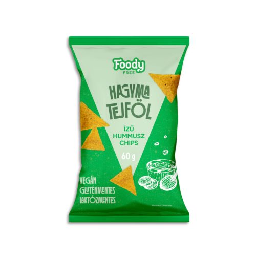 FOODY FREE INTENSE hagyma-tejföl ízű hummus chips
