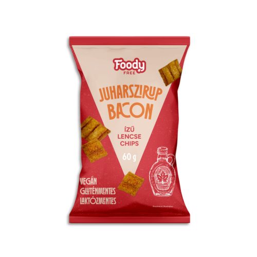 FOODY FREE INTENSE JUHARSZIRUP-BACON ÍZŰ LENCSE CHIPS 60 G