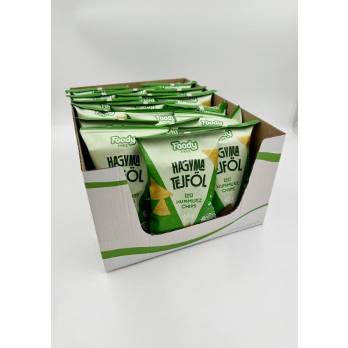 FOODY FREE INTENSE HAGYMA_TEJFÖL ÍZŰ HUMMUS CHIPS ( 18 x 60 g/karton)